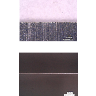 Cross-sectional & longitudinal-sectional view of cathode aluminum foil